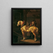 Two draft horses in the stable - Johann Baptist Dallinger von Dalling — framed artwork on a wall