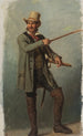 Franc-tirador badois en botas con espada y fusil - Johann Baptist Kirner — vista de la obra