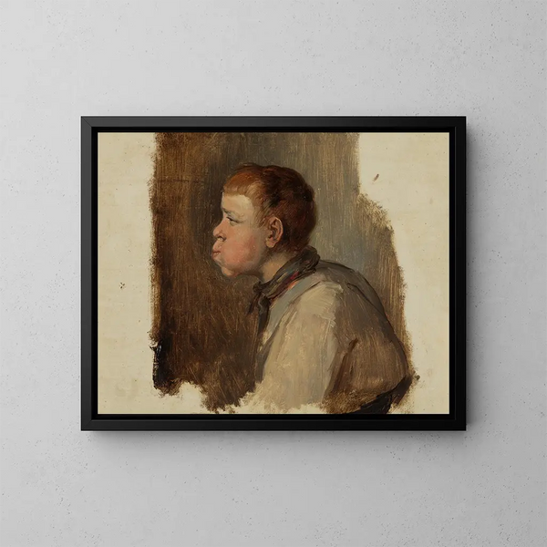 Retrato de un joven niño - Johann Baptist Kirner — cuadro enmarcado en la pared