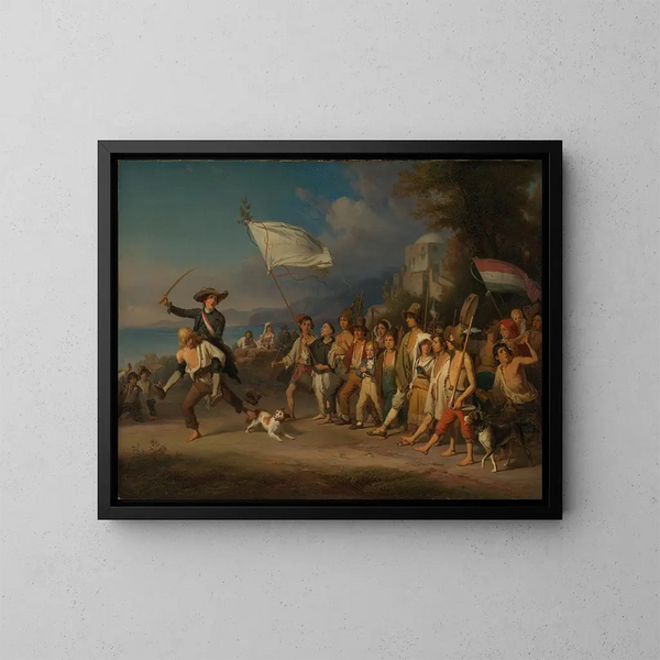 La defensa de los niños - Johann Baptist Kirner — cuadro enmarcado en la pared
