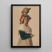 Bust of a young Italian woman in costume carrying a jug on her head - Johann Baptist Kirner — framed artwork on a wall