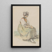 Young peasant girl sitting outdoors in traditional Schapbach attire - Johann Baptist Kirner — framed artwork on a wall