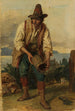 italiano con un sombrero alto sosteniendo un cubo de madera en las manos - Johann Baptist Kirner — vista de la obra