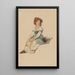 Young Italian girl with red headscarf, crossed hands on her knees - Johann Baptist Kirner — framed artwork on a wall