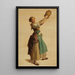 Young woman turned to the right holding a jug in the air - Johann Baptist Kirner — framed artwork on a wall