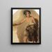 Boy nude with clothes on his arm at the crotch on the left - Johann Baptist Kirner — framed artwork on a wall