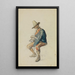 Old Italian man sitting with both hands resting on a turned stick facing left - Johann Baptist Kirner — framed artwork on a wall
