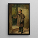 a bearded man in winter clothing with his left arm raised - Johann Baptist Kirner — framed artwork on a wall