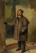 a bearded man in winter clothing with his left arm raised - Johann Baptist Kirner — artwork view
