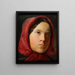 Joven mujer con pañuelo rojo - Johann Baptist Reiter — cuadro enmarcado en la pared