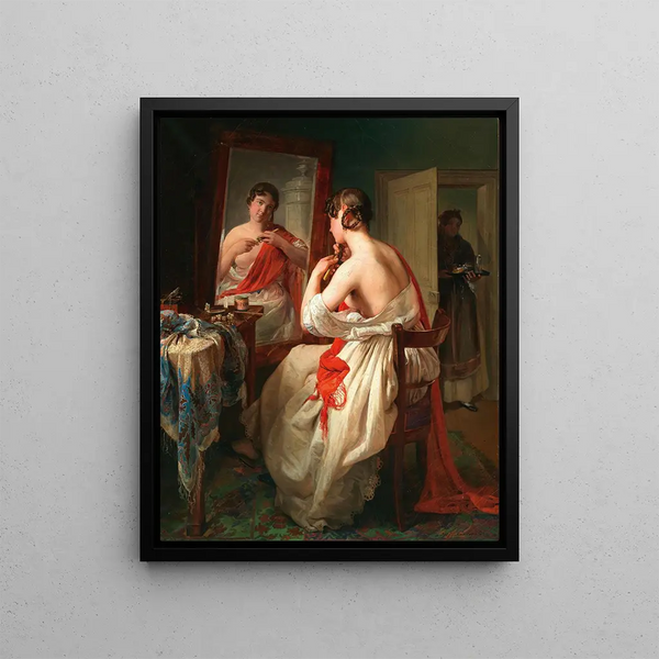 Les Toilettes - Johann Baptist Reiter — framed artwork on a wall