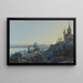 Vista del castillo del Schlossberg y del lago de Bienne - Johann Baptist Stuntz — cuadro enmarcado en la pared