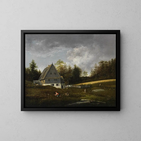 Moulin dans la vallée de Plauen près de Dresde - Johann Christian Klengel — framed artwork on a wall