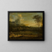 Paisaje de montaña con un lago y edificios - Johann Christian Vollerdt — cuadro enmarcado en la pared