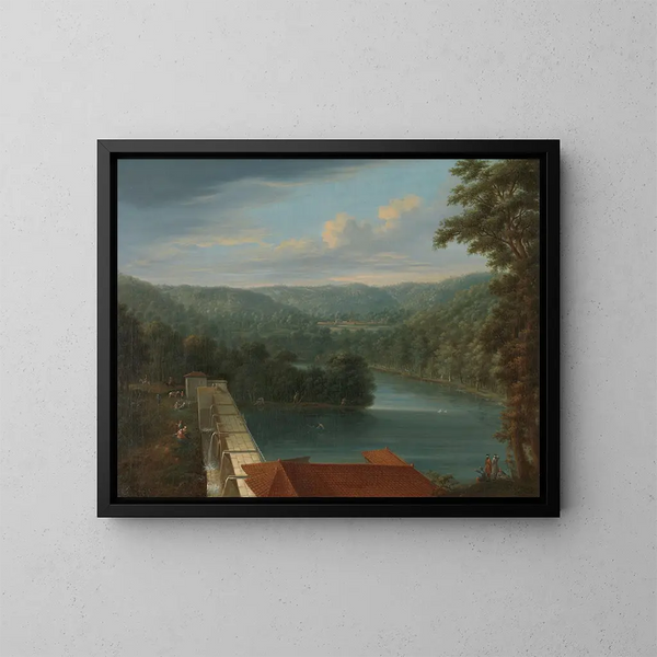 Les réservoirs d'eau appelés les coudes dans la forêt de Belgrade by Johann Christian Vollerdt — framed artwork on a wall