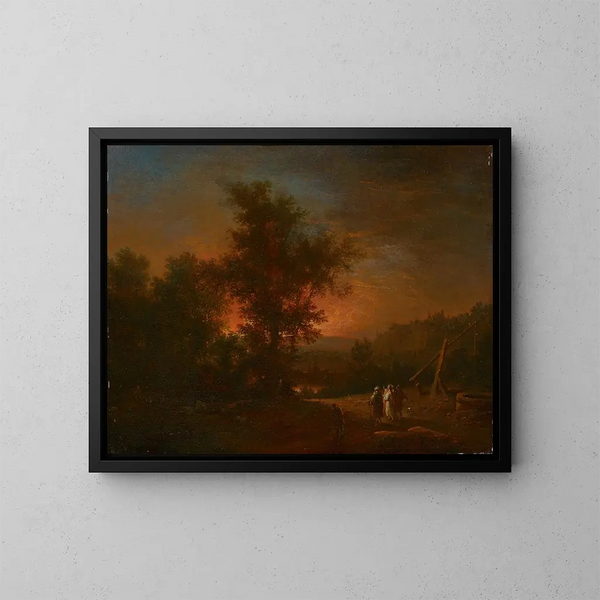 En route pour Emmaüs - Johann Conrad Seekatz — cuadro enmarcado en la pared