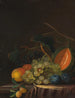 Still life with grapes, peaches, plums, and melon - Johann Daniel Bager — artwork view