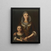Joven mujer y niño - Johann Georg Koch — cuadro enmarcado en la pared