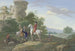 Hunter with horses and hunting dogs stopping near a ruin - Johann Georg Pforr — artwork view