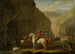 Mountain landscape painting with a hunting scene - Johann Georg Pforr — artwork view