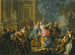 an elegant company having fun in front of a palace - Johann Georg Platzer — artwork view