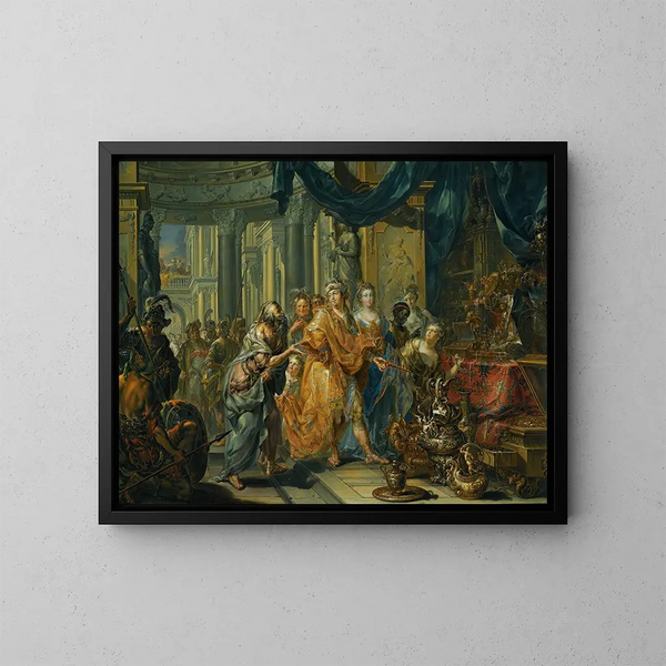 Crésus y Solón - Johann Georg Platzer — cuadro enmarcado en la pared