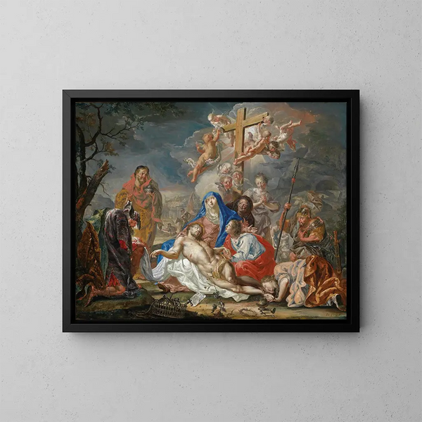 La Mise au tombeau du Christ - Johann Georg Platzer — cuadro enmarcado en la pared