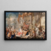 Scene of fountain in front of a palace - Johann Georg Platzer — framed artwork on a wall