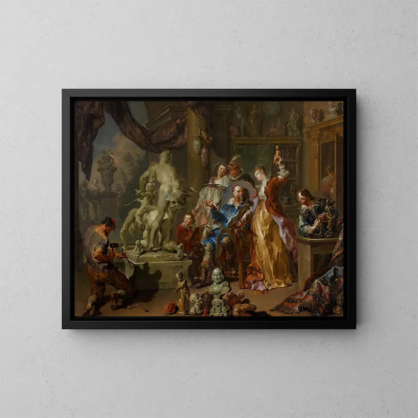 L'atelier del escultor - Johann Georg Platzer — cuadro enmarcado en la pared