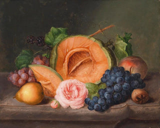 Johann Georg Seitz - Stillleben mit Krbis und Rose.webp