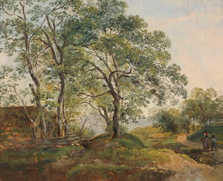 Johann Georg von Dillis - Hgelige Baumlandschaft mit Htte.webp