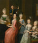 Retrato del conde Johann Casemir von Schlieben y de sus cinco hijas - Johann Gottlieb Becker — vista de la obra