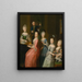 Retrato del conde Johann Casemir von Schlieben y de sus cinco hijas - Johann Gottlieb Becker — cuadro enmarcado en la pared