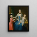 retrato de Fridericia Adolphina, condesa de Schlieben y de sus dos hijos Gotthelf Sigismond y Adolf Friedrich - Johann Gottlieb Becker — cuadro enmarcado en la pared