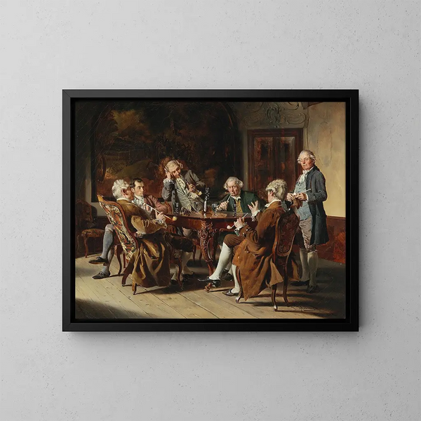 Un grupo de caballeros - Johann Hamza — cuadro enmarcado en la pared