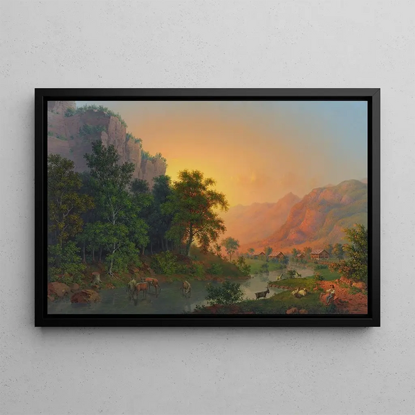 in the Oberhasli Valley, Canton of Bern - Johann Heinrich Bleuler the Younger — framed artwork on a wall