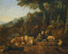 A landscape with drivers and their herd at rest - Johann Heinrich Roos — artwork view