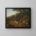 A landscape with drivers and their herd at rest - Johann Heinrich Roos — framed artwork on a wall