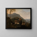 Bergers partant avec leur troupeau dans un paysage montagneux du sud - Johann Heinrich Roos — cuadro enmarcado en la pared