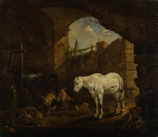 Johann Heinrich Roos - Children playing in a Stable.webp