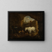 Children playing in a barn - Johann Heinrich Roos — framed artwork on a wall
