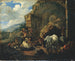 Campamento de gitanos en una ruina romana - Johann Heinrich Roos — vista de la obra
