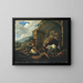 Campamento de gitanos en una ruina romana - Johann Heinrich Roos — cuadro enmarcado en la pared