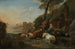 Familia de pastores con rebaño acampado en un paisaje meridional - Johann Heinrich Roos — vista de la obra