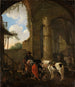 Osteria en las ruinas romanas - Johann Heinrich Roos — vista de la obra