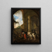 Osteria en las ruinas romanas - Johann Heinrich Roos — cuadro enmarcado en la pared