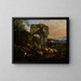 Roman landscape with cattle and shepherds - Johann Heinrich Roos — framed artwork on a wall