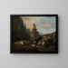 Bergère et troupeau près d'une fontaine romaine - Johann Heinrich Roos — framed artwork on a wall