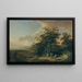 Paisaje con viajeros en la orilla de un río - Johann Heinrich West — cuadro enmarcado en la pared