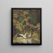a painting "A goose and a heron with their goslings honking as a warning while two foxes and their young emerge from the reeds" by Johann Heinrich Wilhelm Tischbein — framed artwork on a wall